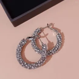 Hoop Earrings Ring Full Of Drill Super Flash Design Sense Jewelry High Niche European And American Fashion Everything Temperament Ear