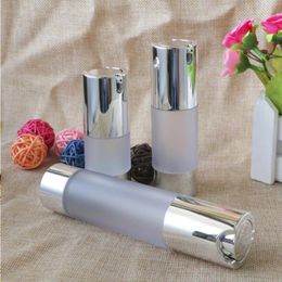 30ml 50ml Empty Airless Pump Dispenser Bottle Refillable Lotion Cream Containers Easy to Carry Frost Bottle for 100pcs Opaub