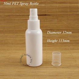 30pcs/Lot Promotion 50ml Plastic Spray Bottle White PET Atomizer Women Cosmetic 5/3OZ Container Perfume Refillable Packaginghigh qty Gi Hglp