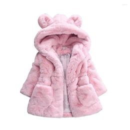 Jackets Toddler Girls Fur Coat Solid Color Coats Casual Style Kids Autumn Winter Clothes