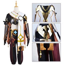 Anime Game Genshin Impact Traveler Aether Cosplay Costume Carnival Party Suit Gothic Uniform Adult Man Halloween Costumecosplay