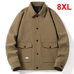 Men's Jackets Jacket Spring Autumn Button Plus Size 8XL Coat Harajuku Solid Colour Male Outerwear Big 8XLHigh Quality