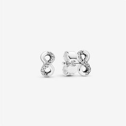 Infinite Love Earrings Authentic 925 Sterling Silver Pave Cubic Zirconia Stud Earrings Fashion Earrings Jewellery Accessories For Wo216P