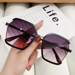 Sunglasses 2023 Original Brand Design Sun Glasses Women Square For Men Oversized White Tea Female Shades Travel Sunshade