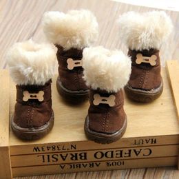 Dog Apparel Thick Fur Pet Shoes Winter Small Anti-slip Warm Snow Boots For Teddy Chihuahua
