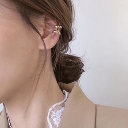 Backs Earrings Chic Gold-Plated Non-Pierced Ear Cuff French Style Minimalist Cold Wind Delicate Clip-on Jewellery For Women
