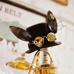 Party Supplies Lolita Style Ear Steampunk Hat Womens Little Hairpin Mini Top Vintage Fedoras Gothic Gear & Glasses