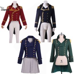 Hamilton Coat 18th Century Royal Military Uniform Jacket Man Mediaeval Jacket Colonial Tuxedo George Washington Cosplay CostumeCosplay