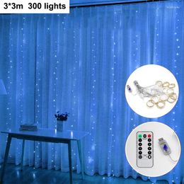 Strings Curtain LED Garland String Lights USB Remote Control Festival Decoration Holiday Wedding Christmas Fairy For Bedroom Home