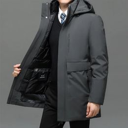 Men's Down Parkas Long Plush Thickened 2 pieces Winter Jacket Parker Coat Warm Thick Zipper Padded Overcoat 231018