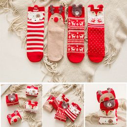 Women Girls Winter Socks Animal Elk Snowman Bear Rabbit Design Christmas Stockings Warm Xmas Sock Cute