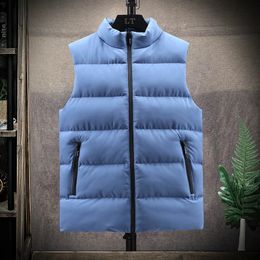 Mens Vests Autumn and Winter Down Cotton Vest Men Thickened Plus Size Loose Outer Warm Jacket Undershirt with Collar 231018