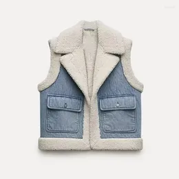 Women's Vests 2024Spring Autumn Fashion Chic Sleeveless Waistcoat Patchwork Female Casual Versatile Cardigan CoatTops