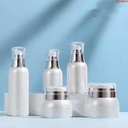 30g 50g Acrylic Vacuum Emulsion Pot Jars with Pressed Airless Pump 100ml Liquid Maquiagem Makeup Lotion Mask Containers Bottlesgoods Hkioh