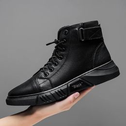 Boots Autumn High Top Work Shoes for Men Platform Ankle Fashion Quality Outdoor Booties Zapatos De Hombre 231018