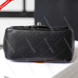 10A YS Tier Quality Luxury Designer Mini Square Flap Bag Real Leather Caviar Lambskin Classic Black Purse Quilted Hangbags C