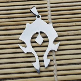 Pendant Necklaces 12 Pieces Horde Logo Badge Stainless Steel Horda Charms For Unisex Diy Cosplay Jewellery Component Wholesale