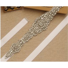 Bow Ties DHL 20pcs Women's Crystal Wedding Belts Luxury Rhinestone Wedding Dress Belt bow ties 231013