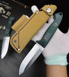 Promotion BM162 Straight Knife CPM-S30v Satin Drop Point Blade Green Full Tang G10 Handle Outdoor Survival Tactical Knives with Kydex