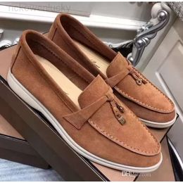 loro piano shoes 2022 Dress Shoes Casual Shoes Single Shoes Female Yh5P Classic Suede One Foot Flat Sole Lazy Lovers Lefu Summer With Box