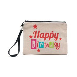 Sublimation Make Up Bag Favour Linen DIY Cosmetic Handbag Outdoor Daily Cell Phone Storage Bags Christmas Gift for Women B1114