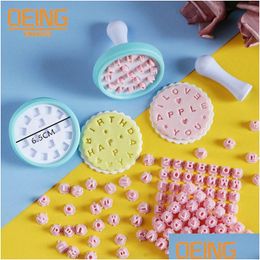 Baking Moulds Mods Number Letters Cookie Stamp Fondant Cutter Diy Tool Custom Letter Mold Cake Decorating Tools Pastry Mod 230923 Dr Dhtij