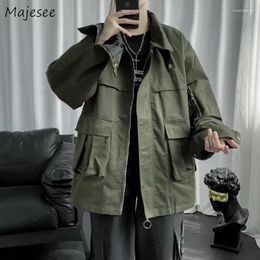 Men's Jackets Vintage Cargo Men Baggy Fashion Streetwear All-match Ins Designed Cool Many Pockets Baseball Outwear Hombre Casual Chic