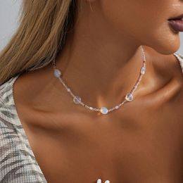 Choker Creative Retro Crystal Stone Necklace For Women Simple And Fashionable Women's Banquet Jewellery Wholesale Direct Sales