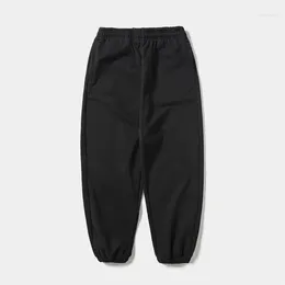 Men's Pants Solid Color Sweatpants Mens Autumn Winter Drawstring Elastic Waist Loose Wide Leg Jogger