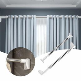 Hangers Shower Curtain Rod Non-drilling Stretchable Support Pole Thickened Stainless Steel Clothes Drying