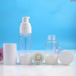 500 x 15ML 30ML 50MLPortable Refillable Cosmetic Airless Bottles Plastic Treatment Pump Lotion Containers with whiteLidsgood Bsxft