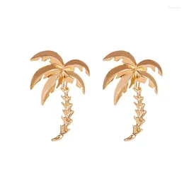 Dangle Earrings Simple Creative Beach Coconut Tree Shape Golden Drop For Women Jewellery Accessories