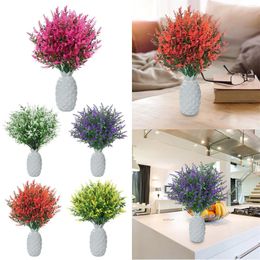 Decorative Flowers 12pc Simulation Setaria Lavender Bouquet Wedding Flower Living Room Home Office Desktop Arrangement