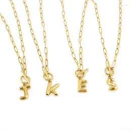 Pendant Necklaces Simple Stainless Steel Letter A-Z Initial Necklace For Women 18k Gold Plated Jewelry Gifts