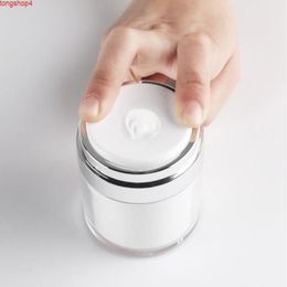 100pcs 50g/50ML Airless Acrylic Cream Jar Round Vacuum Bottle Cosmetic Makeup Jars Packing Pump SN040goods Dhabc Lqacb