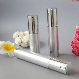 15ml 20ml Shiny Silver Airless Refillable Bottles Thin Healthy Travel Empty Cosmetic Containers for Liquid Makeup 100pcs/lotgoods Cdrhb