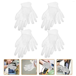 Disposable Gloves 10 Pairs Labour Protection Dust-free Cloth Opera Thickened Work Hands Overnight Jewellery White