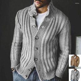 Men's Jackets Mens Sweater Casual Single-breasted Knitted Coat Lapel Long Sleeve Cardigan Male Tops