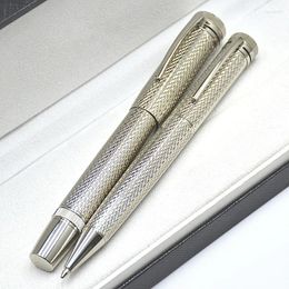 Inheritance Series Silver Metal Reticulated Rollerball Pen Monte Office School Writing Ballpoint Pens With Serial Number