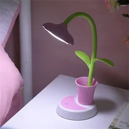 Table Lamps Bedroom Bedside Mini Penholder Long Endurance Foldable Lighting Lamp Led Home Accessories Sunflower Shape