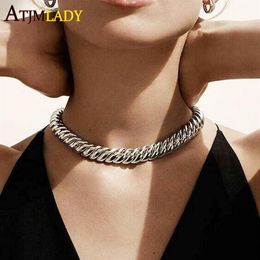 top quality classic european design fashion women Jewellery rose gold silver Colour 10mm herringbone snake chain choker necklace191m