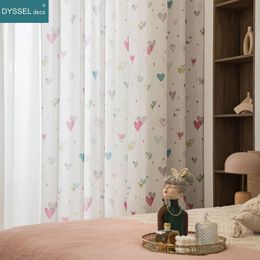 Curtain Cute Children Room Kids Curtain Sweet Lovely Printting Europe Style Voile Tulle Sheer Windows Drape For Kidroom 231018