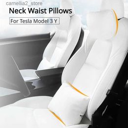 Seat Cushions Car Neck Waist Pillows for Tesla Model 3 Y Soft Comfortable Seat Neck Pillow Headrest Lumbar Support Car Interior Accessories Q231018