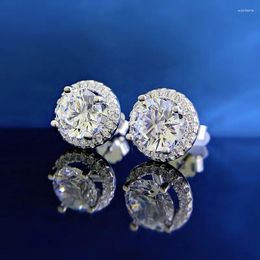 Stud Earrings 2023 Round Full Diamond Classic Inlaid With Ultra-bright Zircon Female Noble And Elegant Temperament