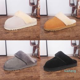 Women Designer Slippers Slides Sandals Flip Flops Classic Winter Keep Warm Scuffs Cotton