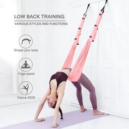 Resistance Bands Adjustable Aerial Yoga Hammock Swing Stretch Belt AntiGravity Reverse Gym Flexibility Lower Back Trainer 231017
