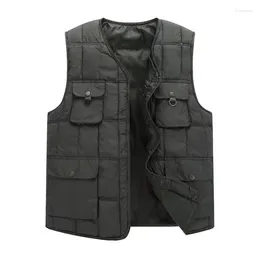 Men's Vests Male Fashion Brand Coats Vest Jacket Fall And Winter Casual Comfortable Sleeveless Solid Colour Thickened Cotton