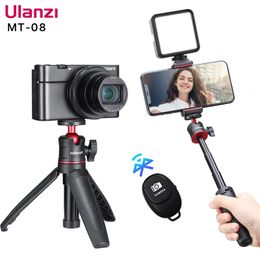 Tripods VIJIM Ulanzi MT08 Foldable Tripod for Phone Mini Portable Selfie Stick14Screw Ballhead Universal For Camera DSLR Accessories 231018