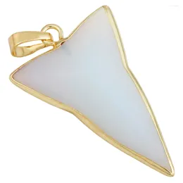 Pendant Necklaces SUNYIK Triangle Point Darts Shape Natur Stone Golden Color Edge Healing Energy Women Jewelry For Necklace SALE