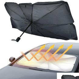 Summer Car Umbrella Type Sunshade Protector For Front 2 Model Can Choose Drop Delivery Dhetd